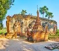 The ancient shrine of Yadana Hsemee Pagoda, Ava, Myanmar Royalty Free Stock Photo