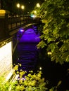 Small Bridge across canal in Bastion Hill Park; Bastejkalns in Riga Royalty Free Stock Photo