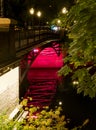 Small Bridge across canal in Bastion Hill Park Bastejkalns in Riga Royalty Free Stock Photo