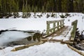 Small Bridge covered in Snow Royalty Free Stock Photo