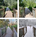 A small bridge in the four seasons