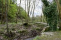 A small bridge in the green park Royalty Free Stock Photo