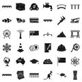 Small bridge icons set, simple style