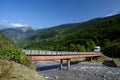 Small bridge over mountain river in Upper Svaneti, Georgia