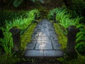 Small bridge in the Terra Nostra Garden Royalty Free Stock Photo