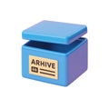 Bright blue archive box with label Royalty Free Stock Photo