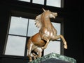 A small bronze figurine of a horse. Royalty Free Stock Photo