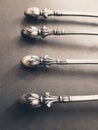 Small bronze spoons Royalty Free Stock Photo