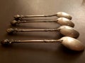 Small bronze spoons Royalty Free Stock Photo