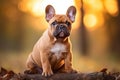 A Small Brown Dog Sitting On Top Of A Log