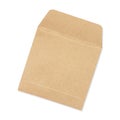 Small Brown envelope isolated on white background Royalty Free Stock Photo