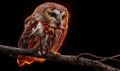 A small brown owl is perched on a branch Royalty Free Stock Photo