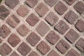 Small brown paves with pink joints Royalty Free Stock Photo