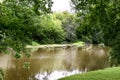 Small, brown river near Theresa, Wisconsin