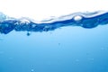 Small bubbles above the water surface, clean blue, refreshing movement Royalty Free Stock Photo