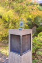 Small buddhist bronze bell named kobonshou dedicated to kannon bodhisattva in Tamonji Temple.