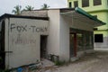 Small building located on the street in the village at the tropical island Royalty Free Stock Photo