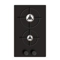 Small Built In Gas Hob Top View Royalty Free Stock Photo