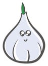 Image of cute garlic, vector or color illustration