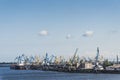 Small bulk carrier ship loading coal Riga Royalty Free Stock Photo