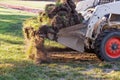 Bulldozer Removing Grass Preparing For Pool