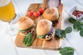 Party beef burgers sliders share Royalty Free Stock Photo