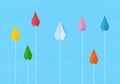 Small business, Business competition concept with Paper plane on blue background 2 Royalty Free Stock Photo