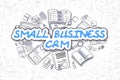 Small Business CRM - Doodle Blue Word. Business Concept.