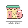 Small business debt relief RGB color icon