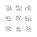 Small business financial support linear icons set Royalty Free Stock Photo