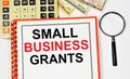 Small business grants. The inscription of the motivation concept in the planning folder,