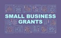 Small business grants support word concepts purple banner Royalty Free Stock Photo