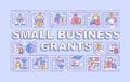 Small business grants word concepts purple banner Royalty Free Stock Photo