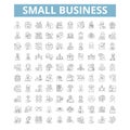 Small business icons, line symbols, web signs, vector set, isolated illustration Royalty Free Stock Photo