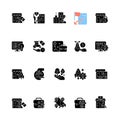 Small business incentives black glyph icons set on white space