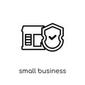 small business insurance icon. Trendy modern flat linear vector Royalty Free Stock Photo