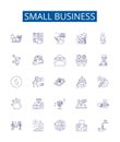 Small business line icons signs set. Design collection of Entrepreneurs, Startups, Micro, Midsize, Solo, Mom and Pop