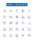 Small business line icons signs set. Design collection of Entrepreneurs, Startups, Micro, Midsize, Solo, Mom and Pop
