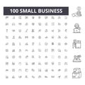 Small business line icons, signs, vector set, outline illustration concept Royalty Free Stock Photo