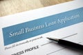 Small business loan application form Royalty Free Stock Photo