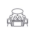 Small business meeting line icon concept. Small business meeting vector linear illustration, symbol, sign Royalty Free Stock Photo
