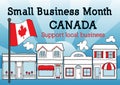 Small Business Month Canada, Blue Royalty Free Stock Photo