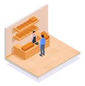 Small Business Owner Family Business Colored Isometric Concept