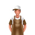 Small Business Owner Young Man wearing apron