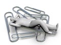 Small business person resting on clips - office en