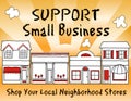 Small Business, Support and Shop Local Neighborhood Stores, Gold