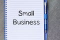 Small business text concept on notebook