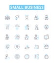 Small business vector line icons set. Small, business, entrepreneur, start-up, venture, micro, sole-proprietor