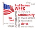 Small Business Week, American Flag Royalty Free Stock Photo