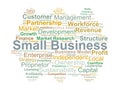 Small Business Word Cloud. Essential terms highlighting ownership, structure, growth, workforce, and financial elements that Royalty Free Stock Photo